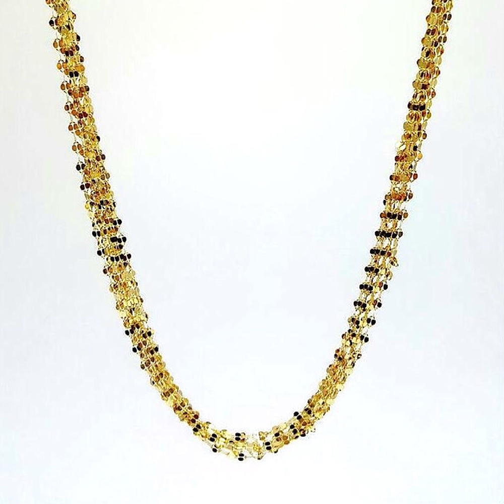 925 Silver Women' Coffee Sequins Links Necklace